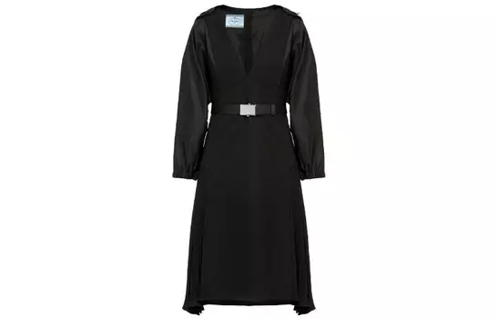 Платье с длинными рукавами женское черное Prada
