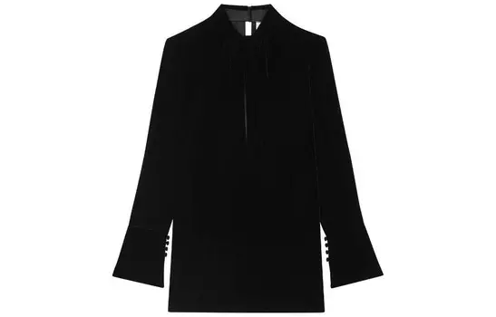 Платье с длинными рукавами женское черное Saint Laurent
