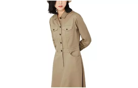 Платье с длинными рукавами женское цвета хаки Dickies