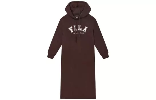 Платье с длинными рукавами женское кофейного цвета Fila