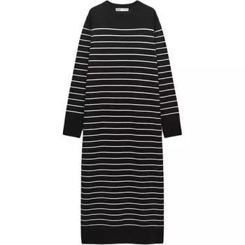Платье с длинными рукавами женское коричневое Zara