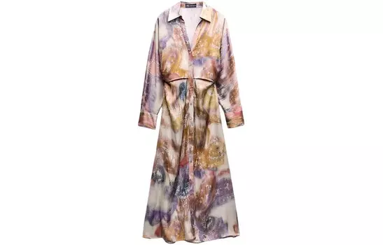 Платье с длинными рукавами женское многоцветное Zara