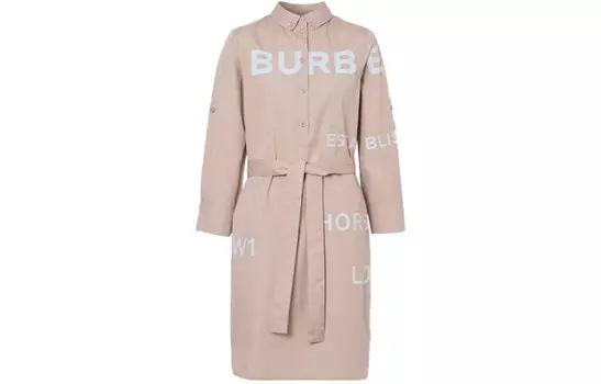 Платье с длинными рукавами женское мягкое желто-коричневое Burberry