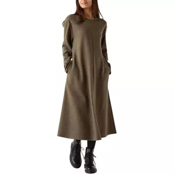 Платье с длинными рукавами женское оливковое Uniqlo