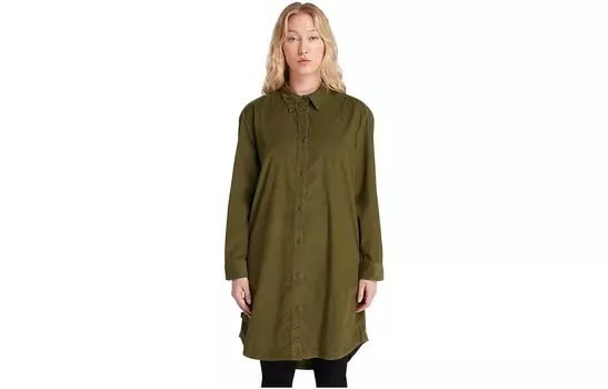 Платье с длинными рукавами женское оливковое Timberland