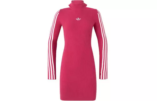Платье с длинными рукавами женское пурпурное Adidas Originals