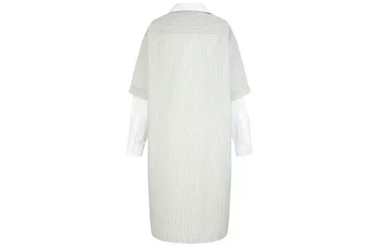 Платье с длинными рукавами женское пыльно-зеленое Mm6 Maison Margiela