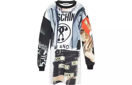 Платье с длинными рукавами женское разноцветное MOSCHINO, мультиколор