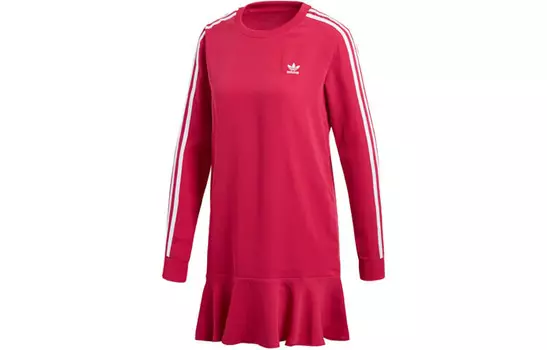 Платье с длинными рукавами женское розовое Adidas Originals