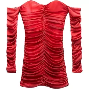 Платье с длинными рукавами женское розовое Zara