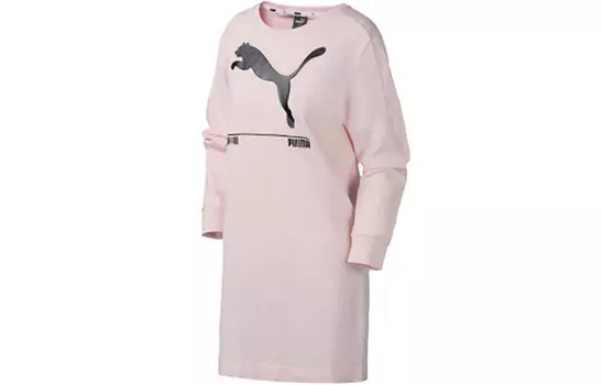 Платье с длинными рукавами женское розовое Puma