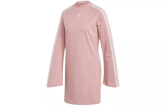 Платье с длинными рукавами женское розовое Adidas Originals