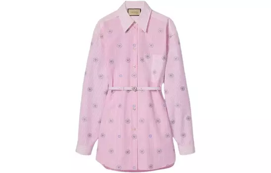 Платье с длинными рукавами женское розовое Gucci