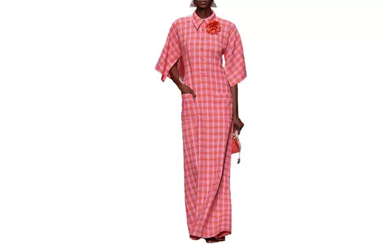 Платье с длинными рукавами женское розовое Chanel