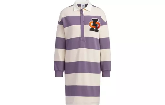 Платье с длинными рукавами женское серо-фиолетовое Adidas Originals
