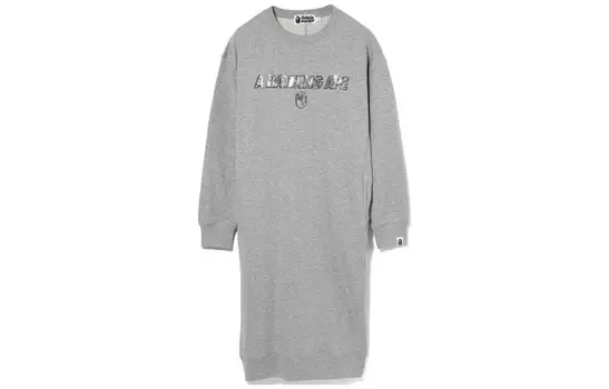 Платье с длинными рукавами женское серое A Bathing Ape