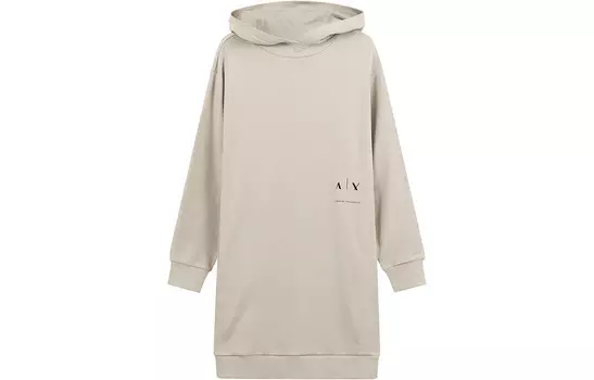 Платье с длинными рукавами женское темно-бежевое Armani Exchange