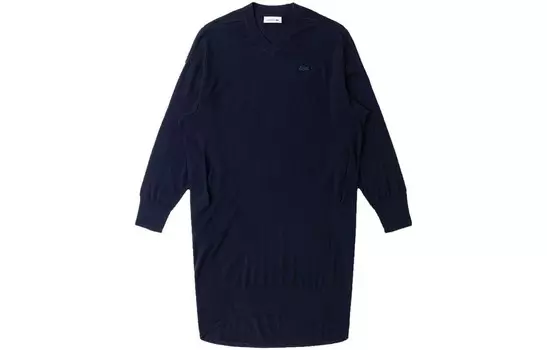Платье с длинными рукавами женское темно-синее Lacoste
