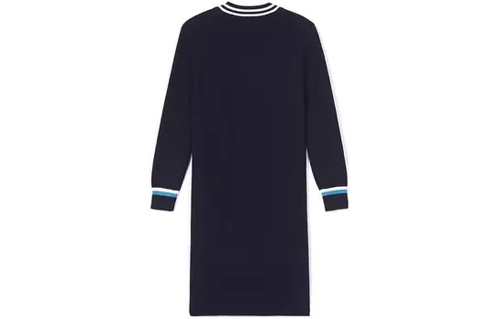 Платье с длинными рукавами женское темно-синее Lacoste