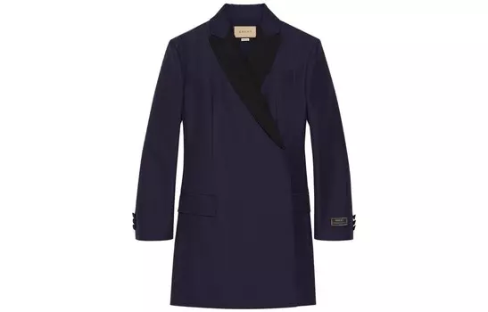 Платье с длинными рукавами женское темно-синее Gucci