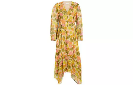 Платье с длинными рукавами женское желтое Coach