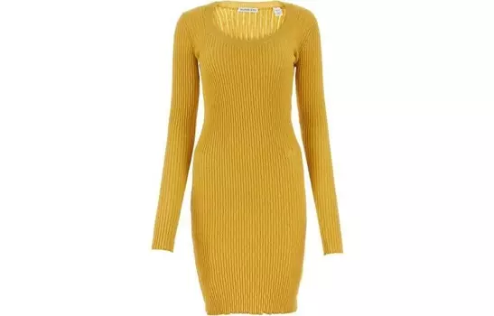 Платье с длинными рукавами женское желтое Burberry