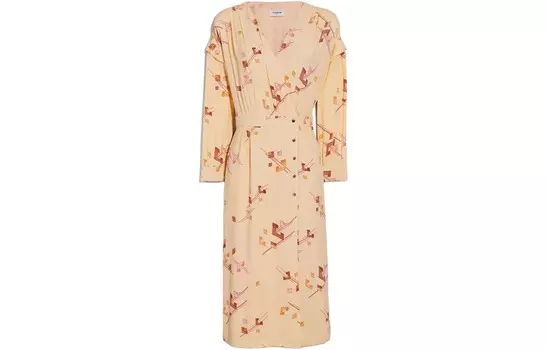 Платье с длинными рукавами женское желтое Coach