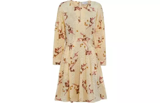 Платье с длинными рукавами женское желтое Coach