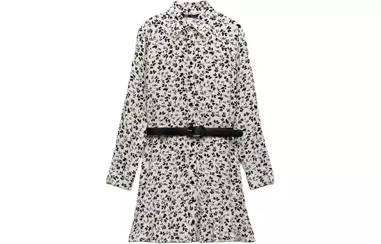 Платье с длинными рукавами женское желтое Zara