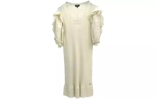 Платье с длинными рукавами женское желтое Chanel