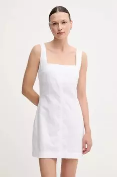 Платье с добавлением льна Calvin Klein Jeans, белый