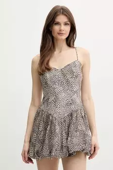 Платье с добавлением льна LISSETT Bardot, бежевый