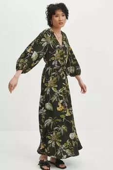 Платье с добавлением льна Medicine, черный