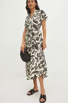 Платье с добавлением льна Medicine, бежевый