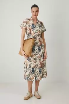 Платье с добавлением льна Medicine, бежевый