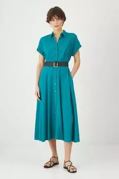 Платье с добавлением льна Medicine, бирюзовый