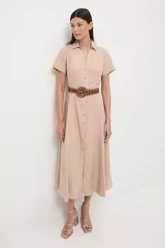 Платье с добавлением льна Medicine, бежевый