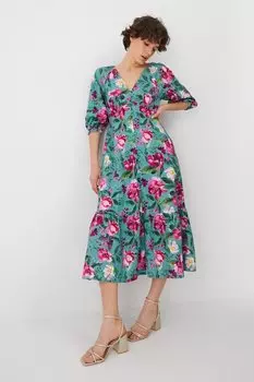 Платье с добавлением льна Medicine, бирюзовый