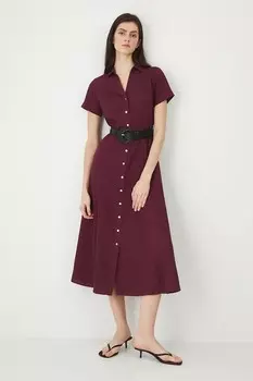 Платье с добавлением льна Medicine, бордовый