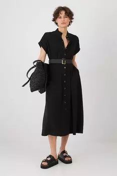 Платье с добавлением льна Medicine, черный