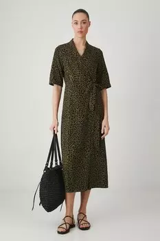 Платье с добавлением льна Medicine, зеленый