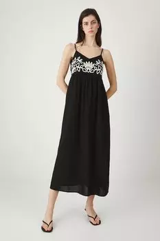 Платье с добавлением льна Medicine, черный