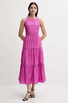 Платье с добавлением льна Pedro Del Hierro, розовый