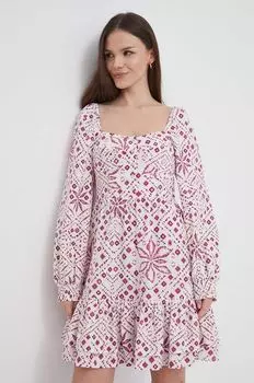 Платье с добавлением льна Pepe Jeans, белый