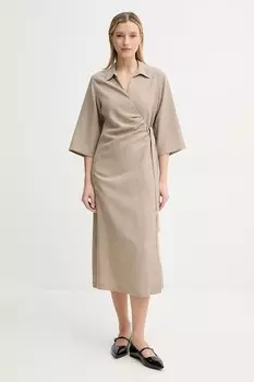 Платье с добавлением льна SAHANI Samsoe Samsoe, бежевый