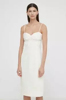 Платье с добавлением льна Salima Samsoe Samsoe, бежевый