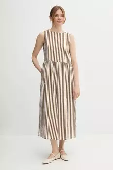 Платье с добавлением льна United Colors Of Benetton, коричневый