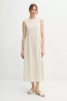 Платье с добавлением льна United Colors Of Benetton, бежевый