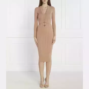 Платье с добавлением шелка Elisabetta Franchi, коричневый