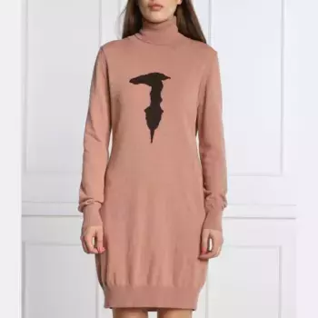 Платье с добавлением шерсти и кашемира. Trussardi, розовый